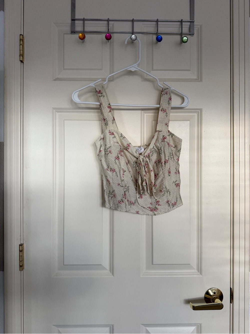 Sienna Sky Cream Floral Tie-Front Tank
